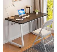 Bureau d'ordinateur moderne - Mobilier de bureau élégant avec pieds en métal robustes, poste de travail d'écriture peu encombrant, 129,9 x 60 cm (noir) pour étude et utilisation professionnelle