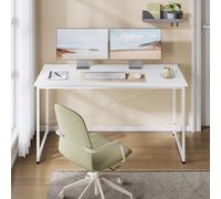 Bureau d'ordinateur moderne WOLTU avec cadre en métal, bureau d'écriture, de travail, de jeu, grand poste de travail pour bureau à domicile, chambre à coucher 100x50cm White