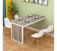 Bureau d'ordinateur mural flottant en bois massif avec tables de bar convertibles et multi-fonctions pour cuisine, salle à manger, établi et accessoires de bureau d'étude inclus (blanc, 90 x 50 x 75