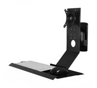 Bureau d'ordinateur mural réglable avec plateau pour clavier, compatible avec écran de 15 à 27", idéal pour bureau à domicile et station de travail