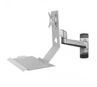 Bureau d'ordinateur mural réglable avec plateau pour clavier, compatible avec écran de 15 à 27", idéal pour bureau à domicile et station de travail