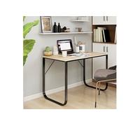 Bureau d'Ordinateur Blanc et Chêne 110x60x73 cm Aggloméré Informatique vidaXL