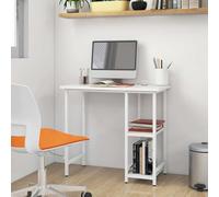 Vidaxl Bureau D'ordinateur Blanc 80x40x72 Cm Mdf Et Métal Multicolore