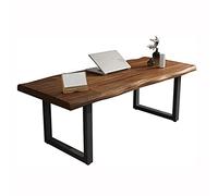 Bureau d'ordinateur nordique en bois massif avec support en métal, poste de travail pour écrire et lire 5 cm, pin 260 x 100 x 75 cm