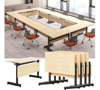 Bureau d'ordinateur pliable avec roulettes - Bureau mobile moderne pour bureau, formation et réunions
