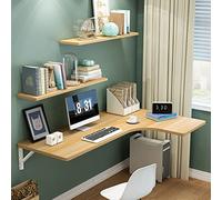 Bureau d'ordinateur pliable d'angle mural pour petits espaces, bureau flottant pliable pour économiser de l'espace, avec support pliable en métal, bureau, chambre à coucher, cuisine, table à manger