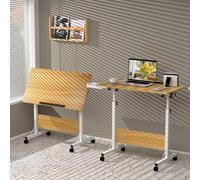 Bureau d'ordinateur pliable réglable en hauteur 65-88 cm, table roulante gain de place 80 x 40 cm, idéal pour bureau, chambre, canapé, salon, noir