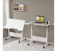 Bureau d'ordinateur pliable réglable en hauteur 65-88 cm, table roulante gain de place 80 x 40 cm, idéal pour bureau, chambre, canapé, salon, noir