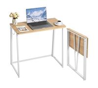 Bureau d'ordinateur pliant 80 cm couleur de bois et blanc table de bureau informatique pliable pour petits espaces