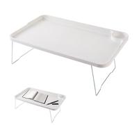 Bureau D'Ordinateur Portable avec Pied Pliable pour Ordinateur Portable, Plateau Simple pour Lit avec Porte-Gobelet Et Fente pour Carte pour Petit DéJeuner, Dortoir D'éTudiant, Canapé, Balcon, Bureau