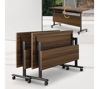 Bureau d'ordinateur portable pliable avec roulettes silencieuses - Parfait pour le bureau, la salle de classe ou les espaces de réunion