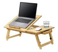 Bureau d'ordinateur portable Trysil Réglable Pliable Naturel [en.casa] Naturel