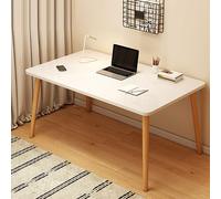 Bureau d'ordinateur pour la Maison | Grande Table d'étude, de Jeu et de Chambre à Coucher avec Bords arrondis | Montage Facile | Panneaux épais | Forme en L(Blanc - 47,2 x 23,6 x 28,3 Pouces