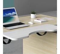 Bureau d'ordinateur réglable, plateau pour clavier, 55 x 24 cm, plateforme ergonomique avec bras de support, en noir/blanc, tiroir à clavier innovant avec clip pour nœud papillon (blanc 75 x 24 cm)