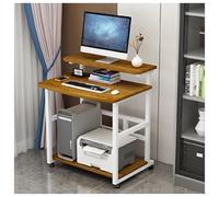 Bureau d'ordinateur roulant avec rangement, table PC mobile pour la maison, le bureau et l'école, poste de travail d'étude compact, dimensions : 56 x 55 x 82 cm, couleur : F