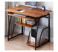 Bureau d'ordinateur simple pour ordinateur portable avec étagère de rangement, bureau d'étude à domicile, station de travail avec support CPU et plateau de clavier, bureau de bureau à assemblage