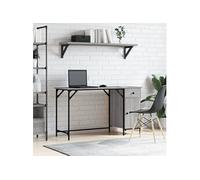 Bureau d'ordinateur sonoma gris 131x48x75 cm bois d'ingénierie