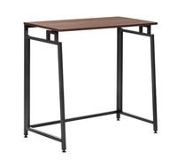 Bureau d'ordinateur - SPRINGOS - Pliable - 80 cm - Métal - Bois brun foncé