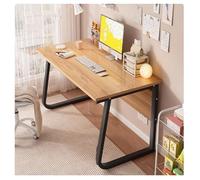 Bureau d'ordinateur, support en métal en forme de U, table d'écriture pour bureau à domicile, étude, jeux - Finition noyer