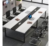 Bureau d'ordinateur, table de coiffeuse, tables de chevet, table de conférence, table de séminaire pour bureau, salle de conférence, bureau exécutif avec cadre en métal robuste. 180 x 120 x 74 cm