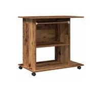 vidaXL Bureau d'ordinateur Vieux bois 80x50x75 cm Bois d'ingénierie Marron