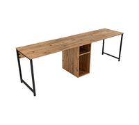 Bureau double avec rangements - Coloris : Naturel et noir - DERVILO