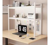 Bureau double couche blanc de 99,1 cm pour dortoir - Peu encombrant - Bureau d'étude et de bureau avec étagère Slish, parfait pour les étudiants et la décoration de la maison
