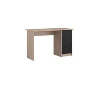 Bureau droit 3 tiroirs - Décor chêne Brooklyn - L 121,4 x P 55 x H 74.5 cm - ESSENTIELLE