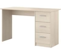 Bureau droit 3 tiroirs ESSENTIEL - Panneaux de particules -Reproduction Acacia clair - L 121 x P 55 x H 74 cm - PARISOT