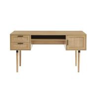 Bureau droit AMANA cannage rotin l150cm - Bois