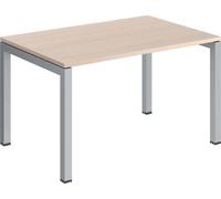Bureau droit chêne clair Arko L 120 cm piètement métal aluminium - - Bruneau