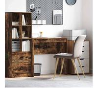 Bureau droit chêne fumé 80 x 40 x 76 cm - Bois d'ingénierie, design épuré