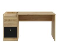 Bureau droit COXIM - Chêne / Noir - 139,6 x 74 x 59,8 cm