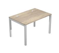 Bureau droit Eminence - L.120 x P.80 cm - Plateau Chêne canadien - Pieds Aluminium