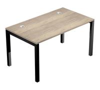 Bureau droit Eminence - L.140 x P.80 cm - Plateau Chêne canadien - Pieds Noir