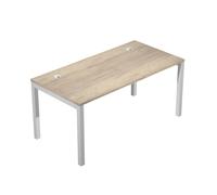 Bureau droit Eminence - L.160 x P.80 cm - Plateau Chêne canadien - Pieds Aluminium