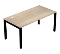 Bureau droit Eminence - L.160 x P.80 cm - Plateau Chêne canadien - Pieds Noir