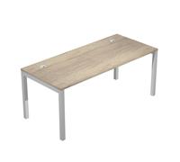 Bureau droit Eminence - L.180 x P.80 cm - Plateau Chêne canadien - Pieds Aluminium
