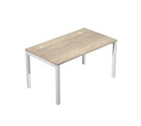 Bureau droit Eminence - L.180 x P.80 cm - Plateau Chêne canadien - Pieds Blanc