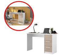 Bureau Droit ESSENTIEL 3 Tiroirs Chêne Blanc 121cm PARISOT Neuf
