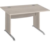 Bureau droit Excellens Bois L 120 cm piètement bois en L chêne gris - - Bruneau