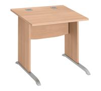 Bureau droit Excellens Bois L 80 cm piètement bois en L chêne clair - - Bruneau