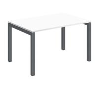 Bureau droit L 120 cm plateau blanc Arko piètement anthracite - - Bruneau