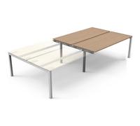 Bureau droit partagé Eminence 2 - Module suivant - L.160 x P.165 cm - Plateau Chêne canadien - Pieds Aluminium