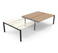 Bureau droit partagé Eminence 2 - Module suivant - L.160 x P.165 cm - Plateau Chêne canadien - Pieds Noir