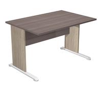 Bureau droit Pronto Bois - L.120 x P.80 cm - Plateau Cendre - Pieds L Chêne Canadien