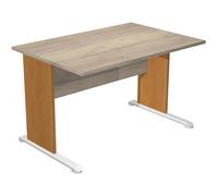 Bureau droit Pronto Bois - L.120 x P.80 cm - Plateau Chêne Canadien - Pieds L Aulne