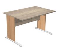 Bureau droit Pronto Bois - L.120 x P.80 cm - Plateau Chêne Canadien - Pieds L Hêtre