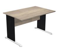 Bureau droit Pronto Bois - L.120 x P.80 cm - Plateau Chêne Canadien - Pieds L Noir