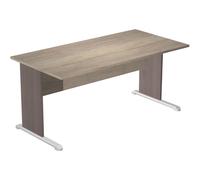 Bureau droit Pronto Bois - L.140 x P.80 cm - Plateau Chêne Canadien - Pieds L Cendre